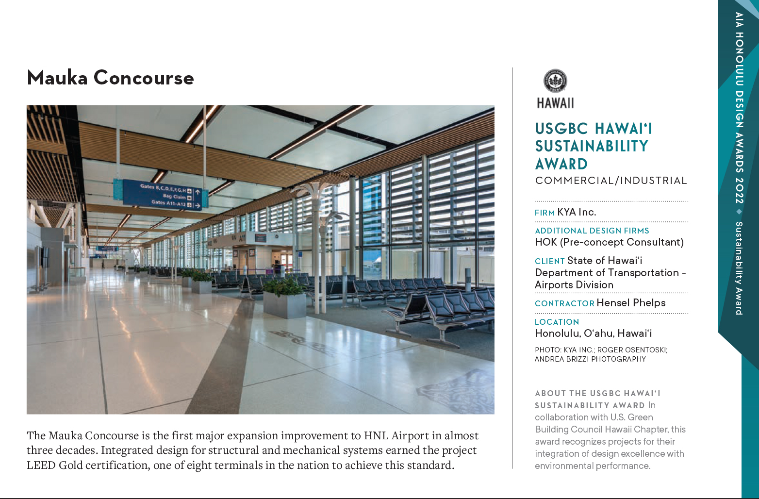 2022 AIA Honolulu USGBC Hawaii Sustainability Award
